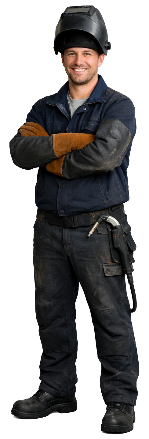 Schweisser In Arbeitskleidu