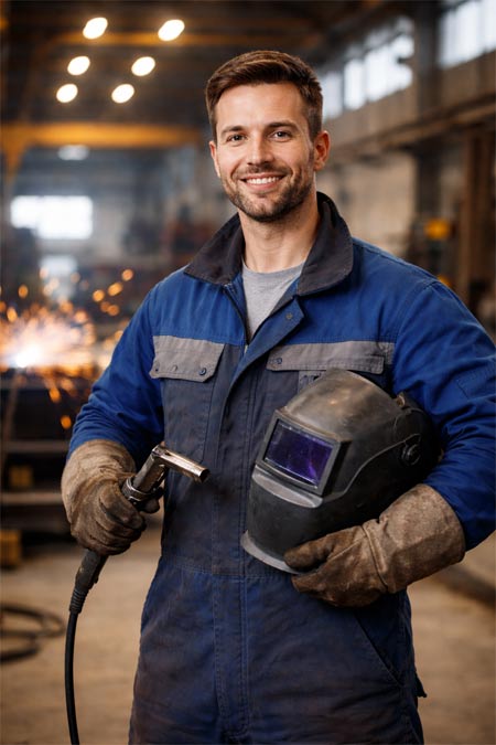 Schweisser In Werkhalle